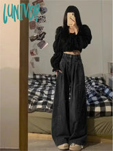 Lunivop Y2K Wide Jeans Woman Baggy Vintage Korean Fashion Pants Harajuku Oversize Causal Denim
